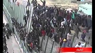 شاهد: من جديد مهاجرون يفشلون في اقتحام السياج الحديدي بين الناظور و مليلية