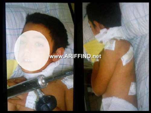 شاهد صور المأساة: مجرم يحاول ذبح طفل في 11 من عمره ببن الطيب و الدرك يعتقله