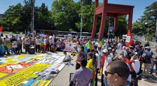 +صور و فيديو: احتجاجات أمام مبنى مجلس حقوق الإنسان بسويسرا تضامنا مع “حراك الريف”