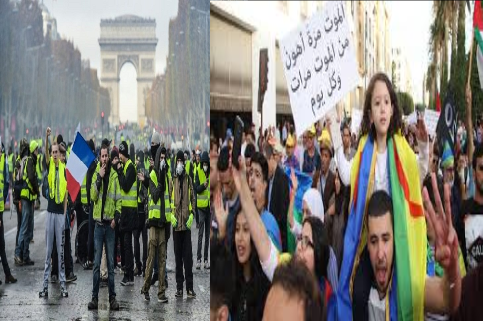 مغاربة يقارنون تعامل فرنسا والمغرب مع احتجاجات “السترات الصفراء” وحراك الريف