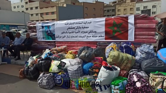 جمعية مالكي ومشغلي سيارات الأجرة الكبيرة في الناظور تبادر في جمع تبرعات لضحايا زلزال الحوز-مراكش